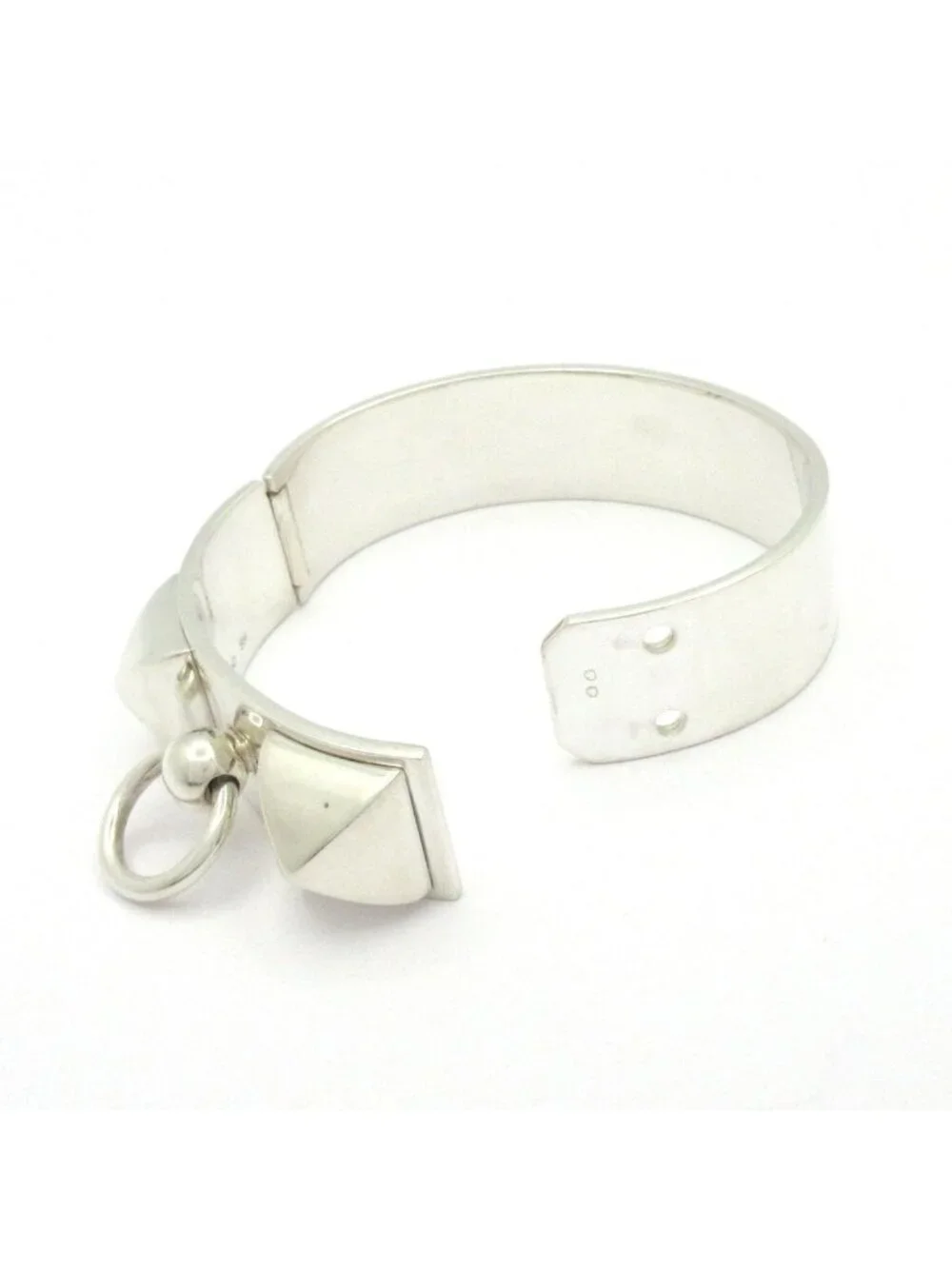 Hermes Bangle Collier de Chien MM Silver Bracelet